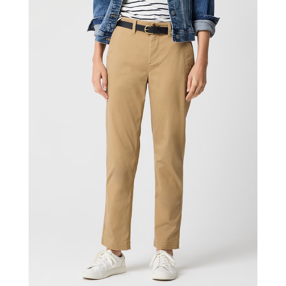 J.Crew High-Rise Girlfriend Chino Pant Petite Khaki Tan Size 12 Petite